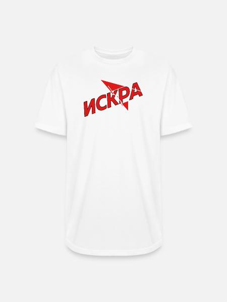 Iskra Red Spark Logo - Long Body Men’s T-Shirt - white