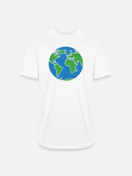 Eco World Map Circle - Long Body Men’s T-Shirt - white