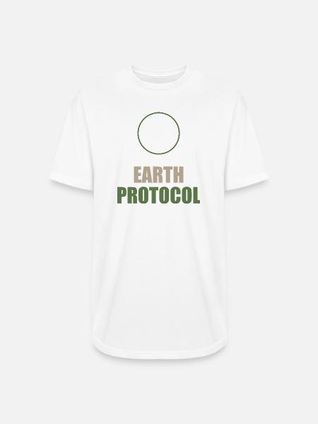 Earth Protocol Eco-Tech Label - Long Body Men’s T-Shirt - white