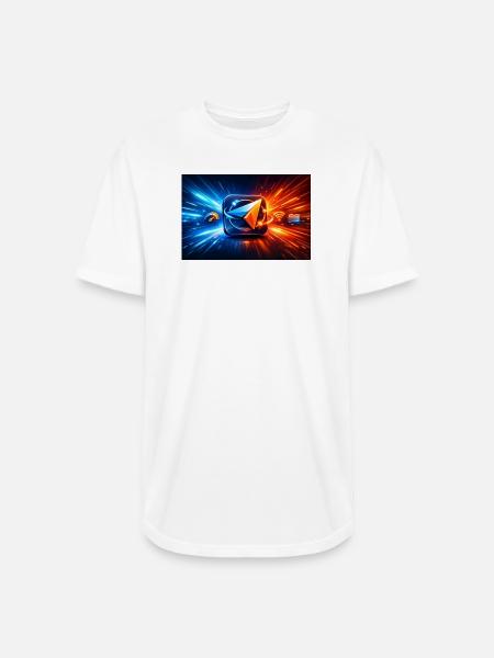 Neon Paper Plane Velocity - Long Body Men’s T-Shirt - white