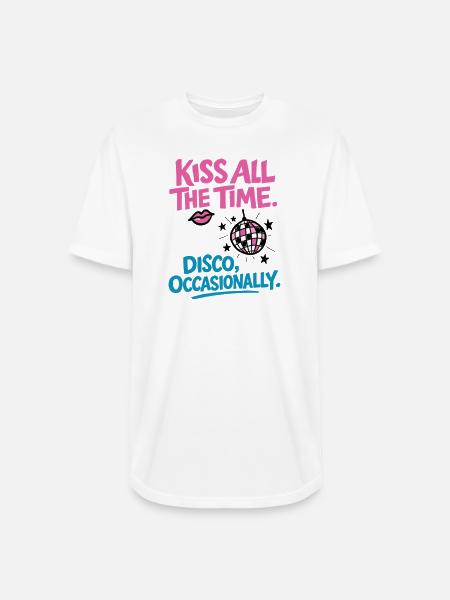 Kiss all the time - Long Body Men’s T-Shirt - white