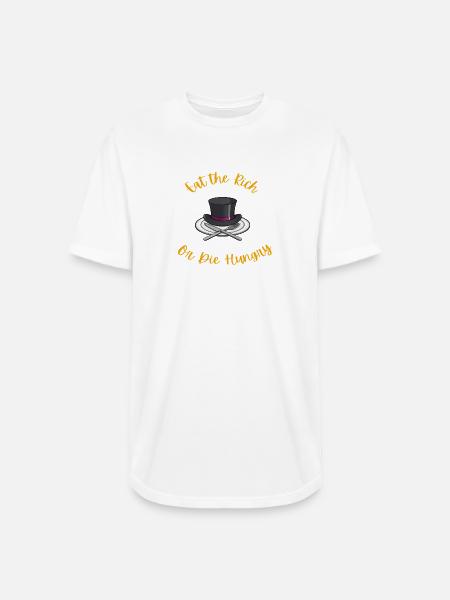 Eat the rich - Long Body Men’s T-Shirt - white