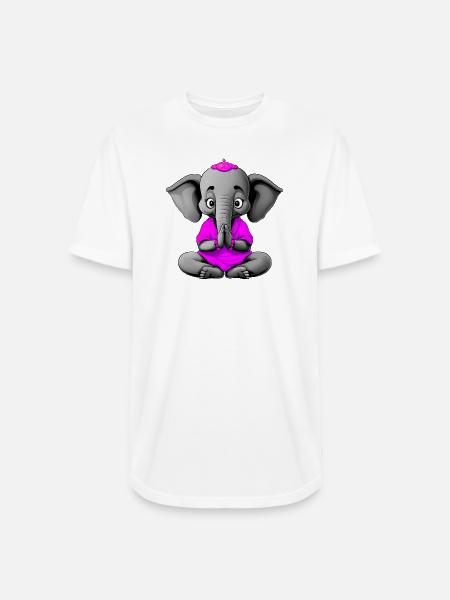 Yogi Elephant - Long Body Men’s T-Shirt - white
