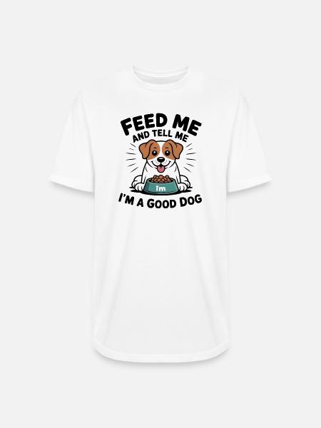 Happy Pup Meal Moment - Long Body Men’s T-Shirt - white