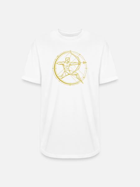 Geometric Vitruvian Circle - Long Body Men’s T-Shirt - white