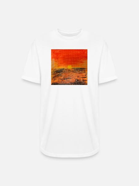 Sunset at Distant Shore - Long Body Men’s T-Shirt - white