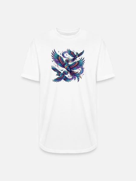 Fantastical birds in flight - Long Body Men’s T-Shirt - white