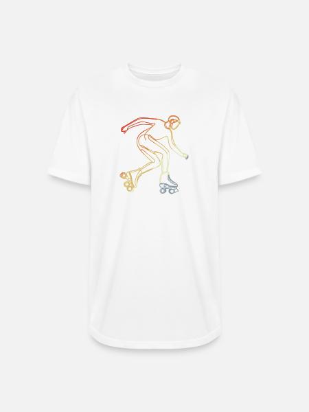 Roller Skater Sketch - Long Body Men’s T-Shirt - white