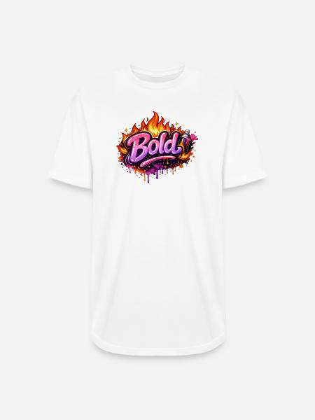 Bold Graffiti Fire Art - Long Body Men’s T-Shirt - white