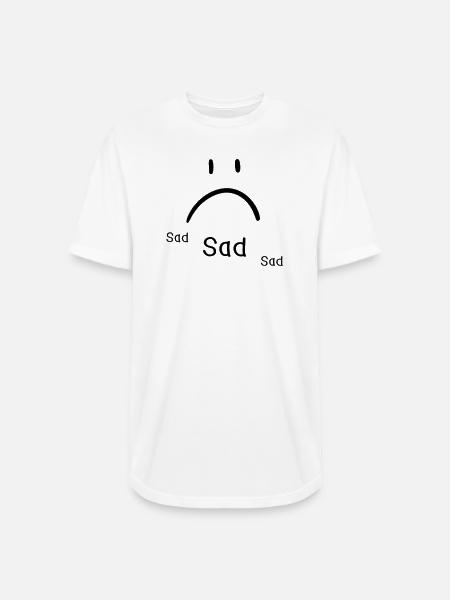 sad face - Long Body Men’s T-Shirt - white