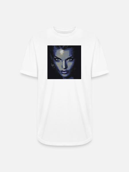 Midnight Halftone Femme Fatale - Long Body Men’s T-Shirt - white