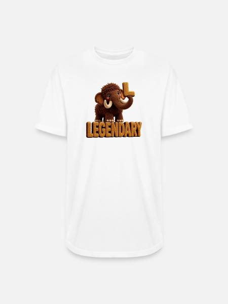 Legendary Mammoth — Bold Letter Art - Long Body Men’s T-Shirt - white