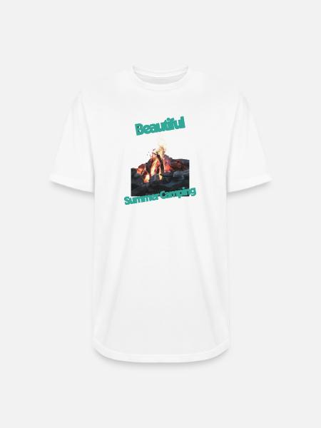 Beautiful_Summer_Camping - Long Body Men’s T-Shirt - white