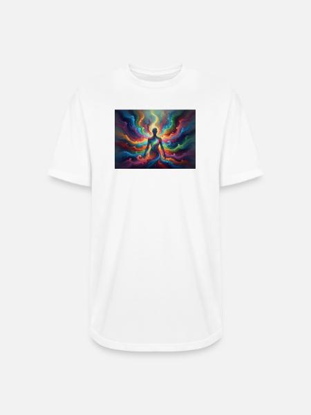 Flash Aura - Long Body Men’s T-Shirt - white