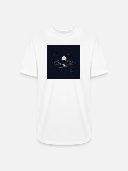Moonlit Mountain Lake Nature Therapy - Long Body Men’s T-Shirt - white