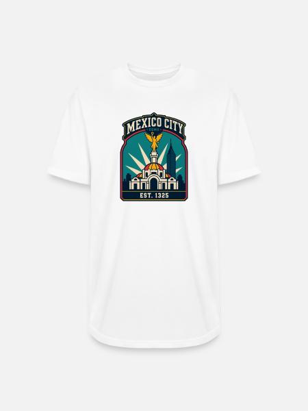 Mexico City CDMX Emblem - Long Body Men’s T-Shirt - white
