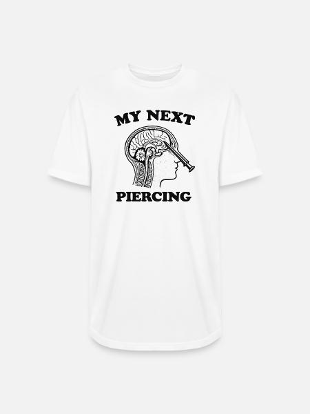 My Next Piercing Lobotomy - Long Body Men’s T-Shirt - white