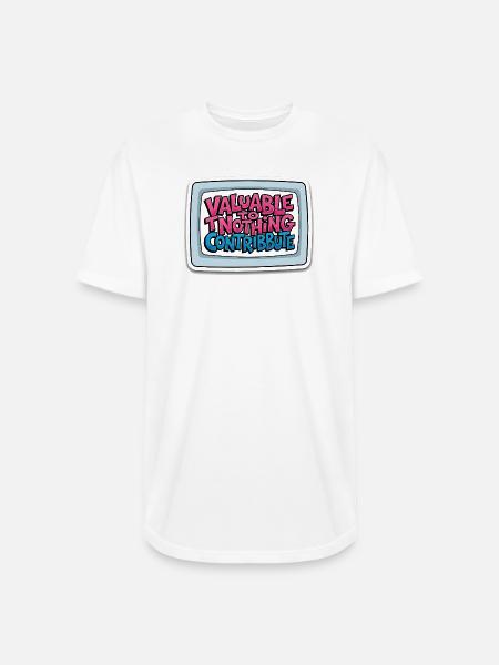 Valuable Nothing Retro TV - Long Body Men’s T-Shirt - white