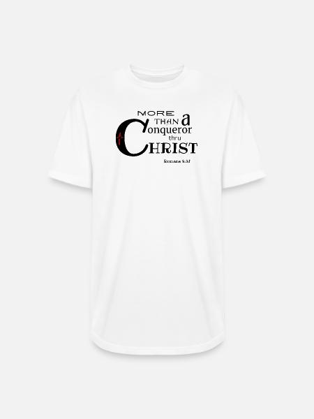 OVERCOMER - Long Body Men’s T-Shirt - white