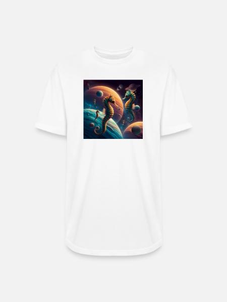 Space Herd - Long Body Men’s T-Shirt - white