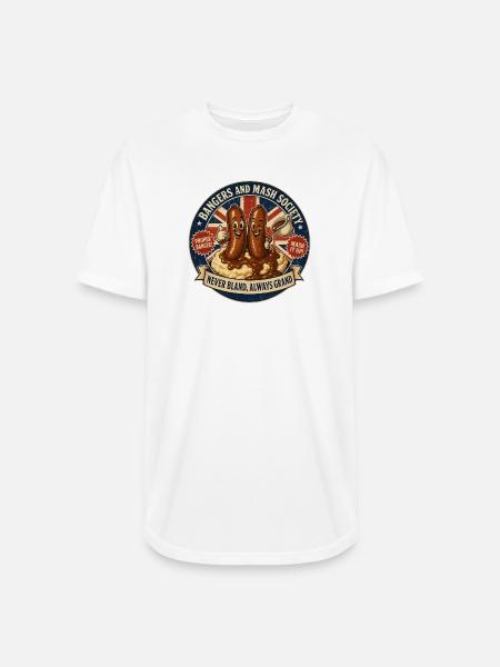 Bangers and Mash Society - Long Body Men’s T-Shirt - white