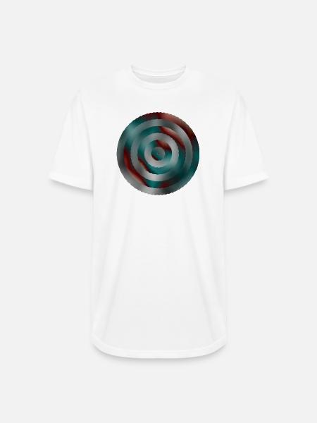 Spiral Teal Red Gradient Rings - Long Body Men’s T-Shirt - white