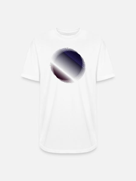 Circular Gradient Ripple - Long Body Men’s T-Shirt - white