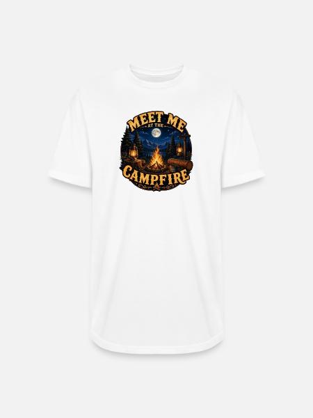 Meet Me Campfire Night - Long Body Men’s T-Shirt - white