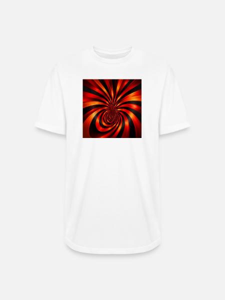 Crimson Spiral Ember - Long Body Men’s T-Shirt - white