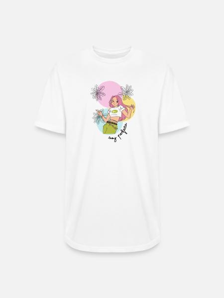 Pastel Leafy Heroine - Long Body Men’s T-Shirt - white