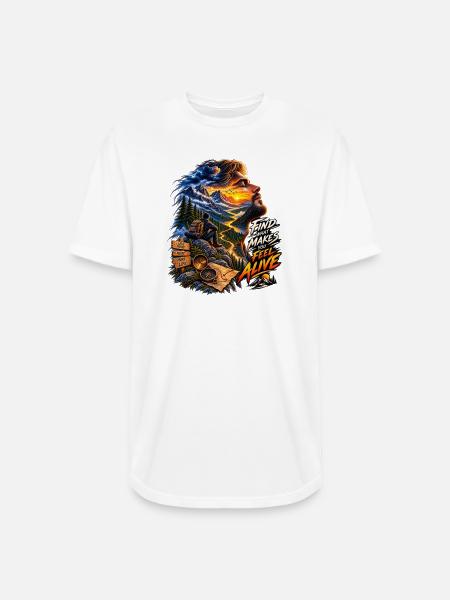 Feel Alive Summit Adventure - Long Body Men’s T-Shirt - white