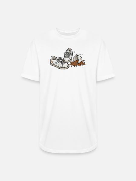 Coffee Spill Sneakers - Long Body Men’s T-Shirt - white