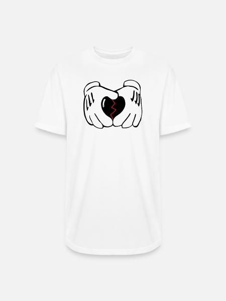 no_glove_love - Long Body Men’s T-Shirt - white