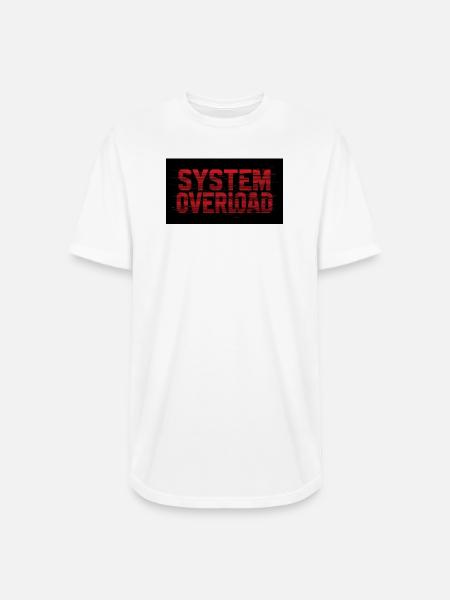 System Overload Glitch Text - Long Body Men’s T-Shirt - white