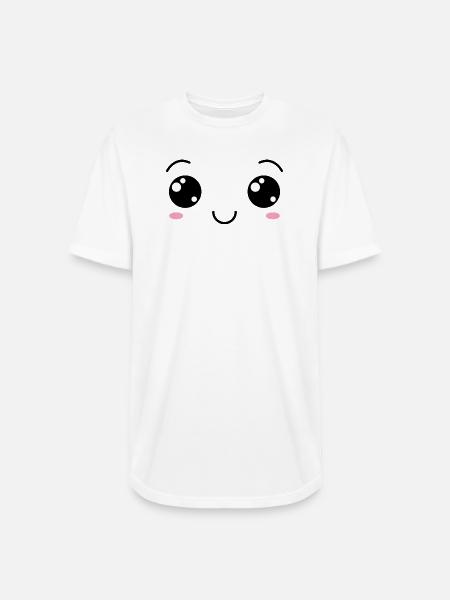 Happy Smile face - Long Body Men’s T-Shirt - white