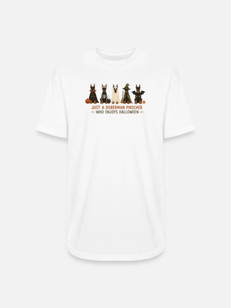 Doberman Halloween Crew - Long Body Men’s T-Shirt - white