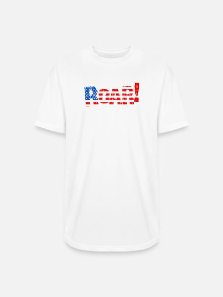 Patriotic USA Flag Illustration - Long Body Men’s T-Shirt - white