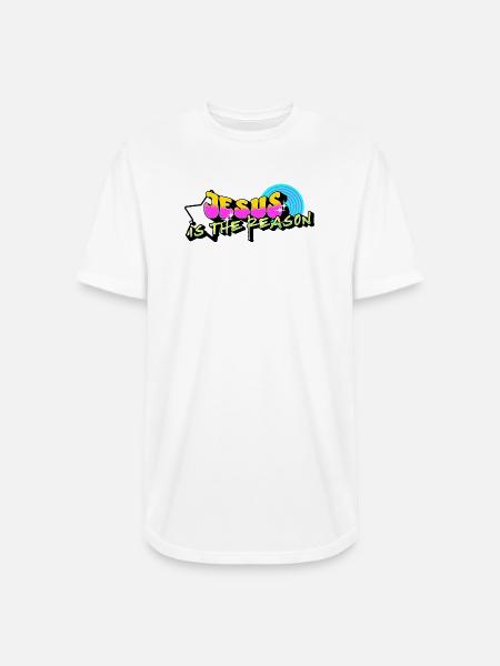 Jesus is the Reason - Long Body Men’s T-Shirt - white
