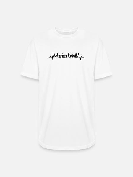 American Football ECG Heartline - Long Body Men’s T-Shirt - white