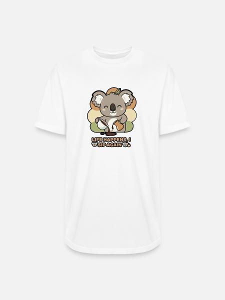 Koala Sips Again - Long Body Men’s T-Shirt - white