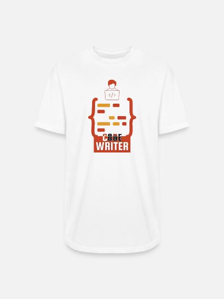 Code Writer Emblem - Long Body Men’s T-Shirt - white