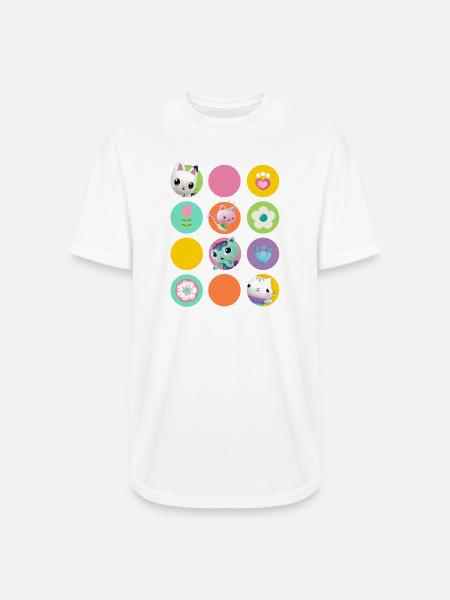 Gabbys Dollhouse Gabbys Friends & Colorful Symbols - Long Body Men’s T-Shirt - white