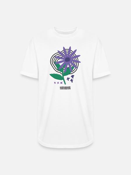 Bloom Code – Risograph Flower Art - Long Body Men’s T-Shirt - white