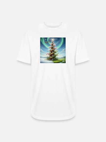 United Seasons Christmas Spiral Tree - Long Body Men’s T-Shirt - white