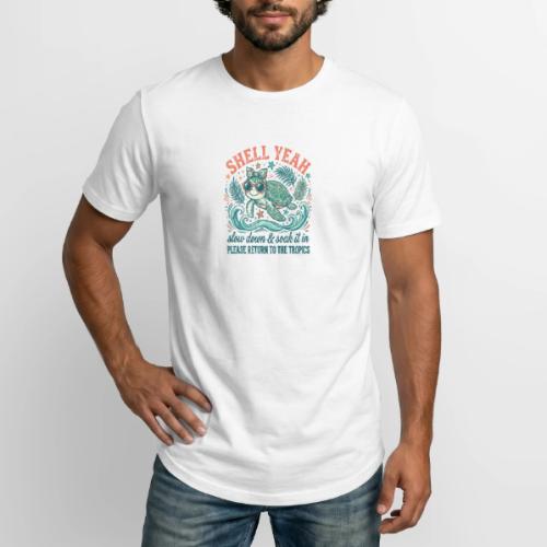 Shell Yeah Sea Turtle Beach Vibes - Long Body Men’s T-Shirt