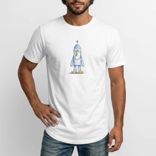 Funny Doodle Bird Character - Long Body Men’s T-Shirt
