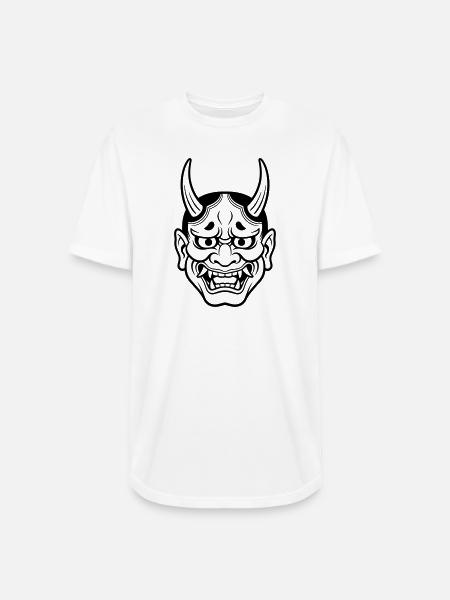 japanese demon mask - Long Body Men’s T-Shirt - white