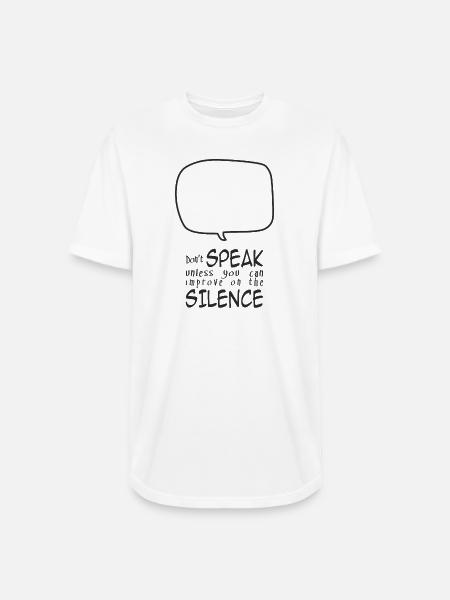 Don't Speak - Long Body Men’s T-Shirt - white