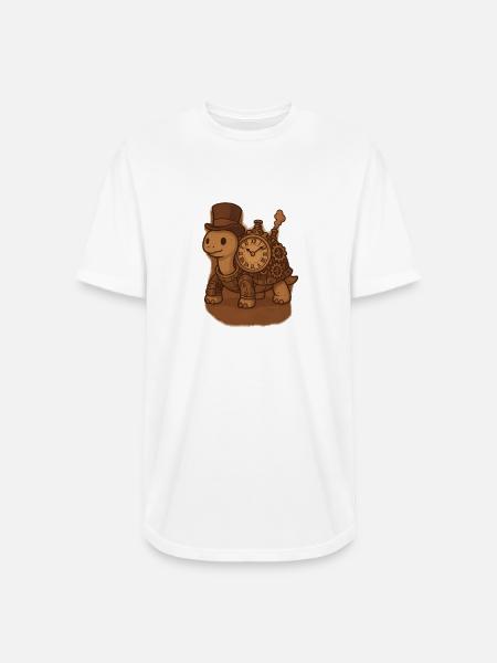 Steampunk Tortoise Clockwork - Long Body Men’s T-Shirt - white
