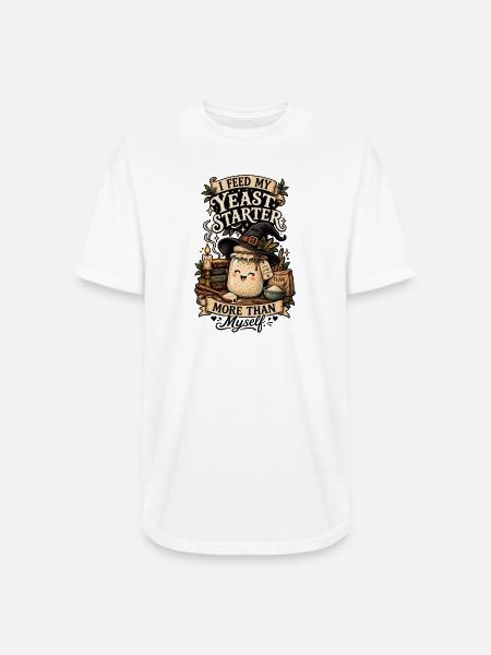 Sourdough Baking Witch Tee - Long Body Men’s T-Shirt - white